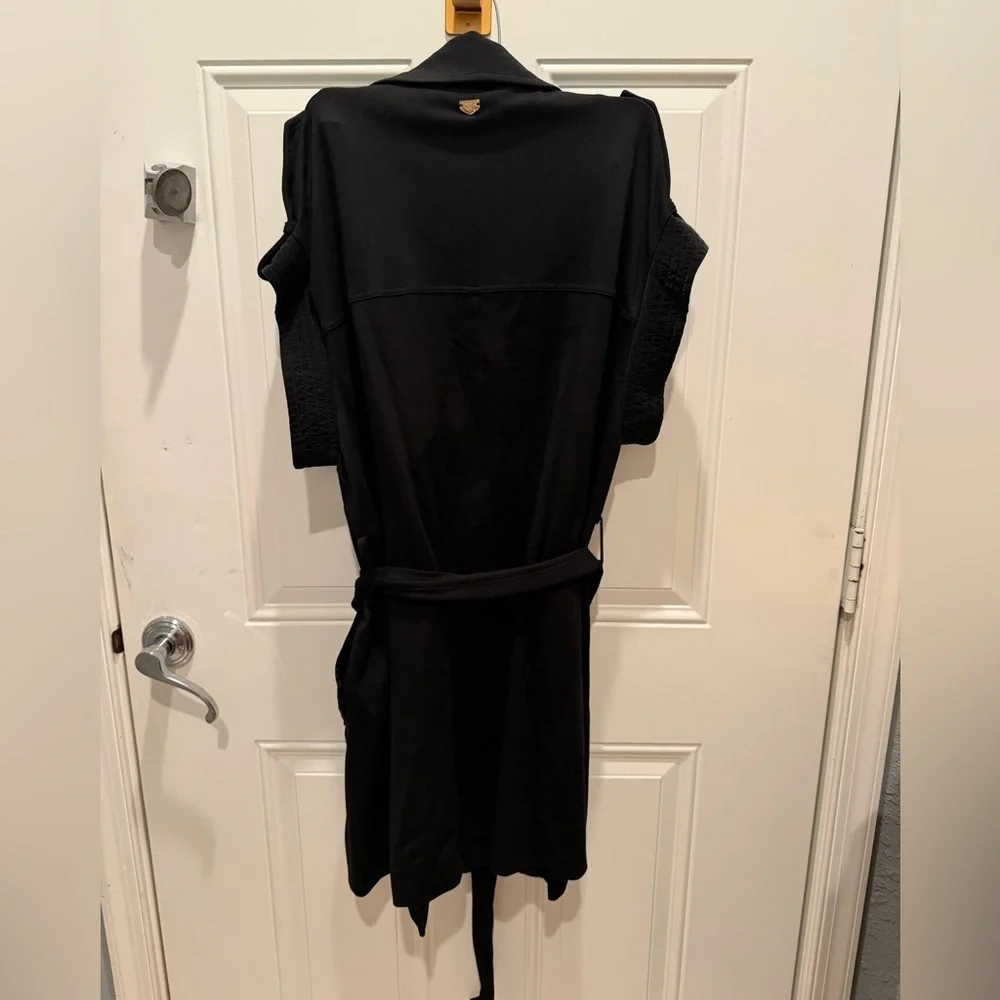 twin set trench belted black dress